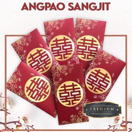 6 PCS ANGPAO SANGJIT KERTAS MERAH PREMIUM AMPLOP WEDDING MERAH ANGPAU WEDDING