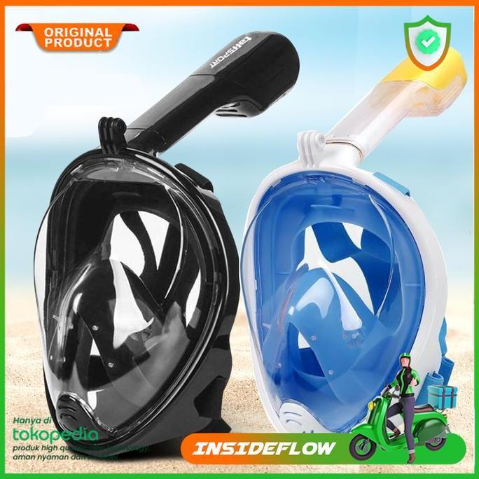 Masker Snorkeling Kacamata Renang Snorkling Full Face Snorkel Mask
