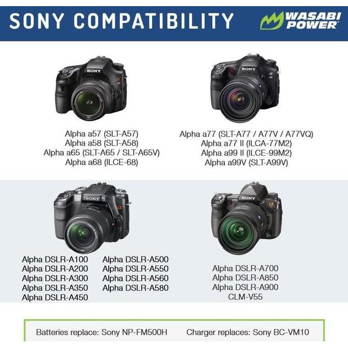 Wasabi Power Battery For Sony Np-Fm500H Npfm500H Np Fm500H Baterai Slt A57 A58 A65 A65V A68 A77 A77I