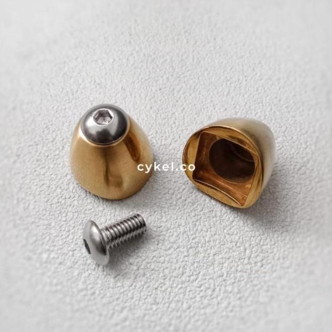 blue lug downtube shifter boss cover brass READY