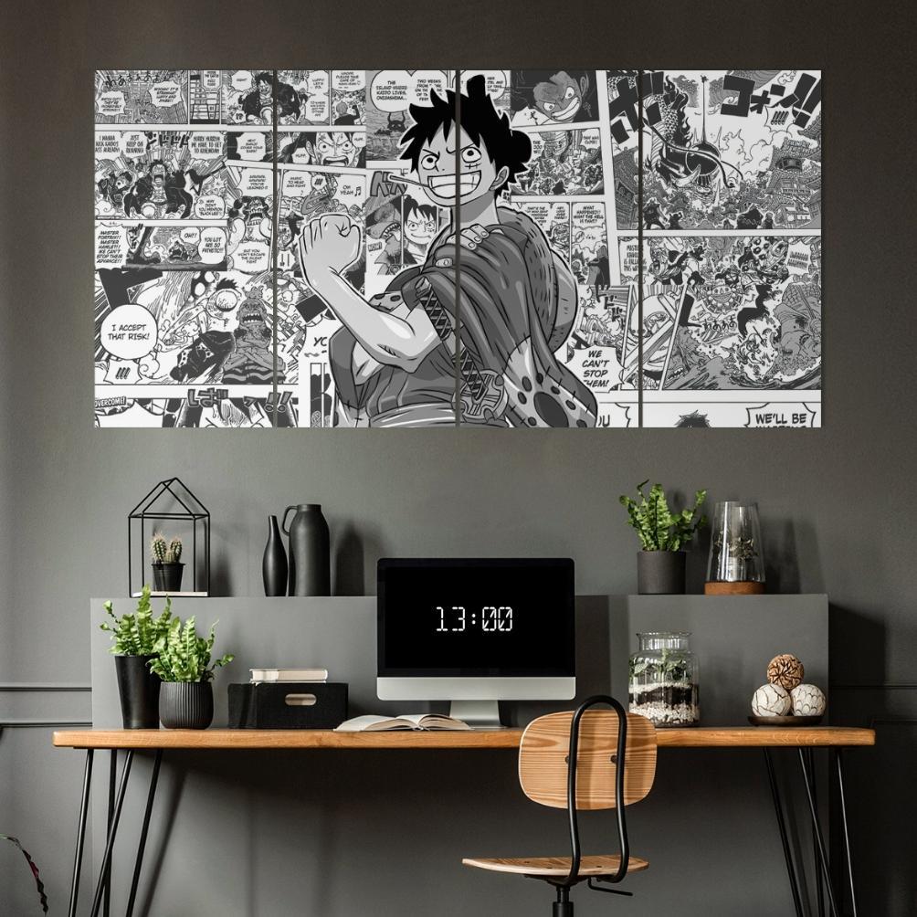 [120x60cm] Wall Decor Pajangan Poster Kayu Hiasan Dinding Lukisan One Piece Anime Landscape Ruang Ta