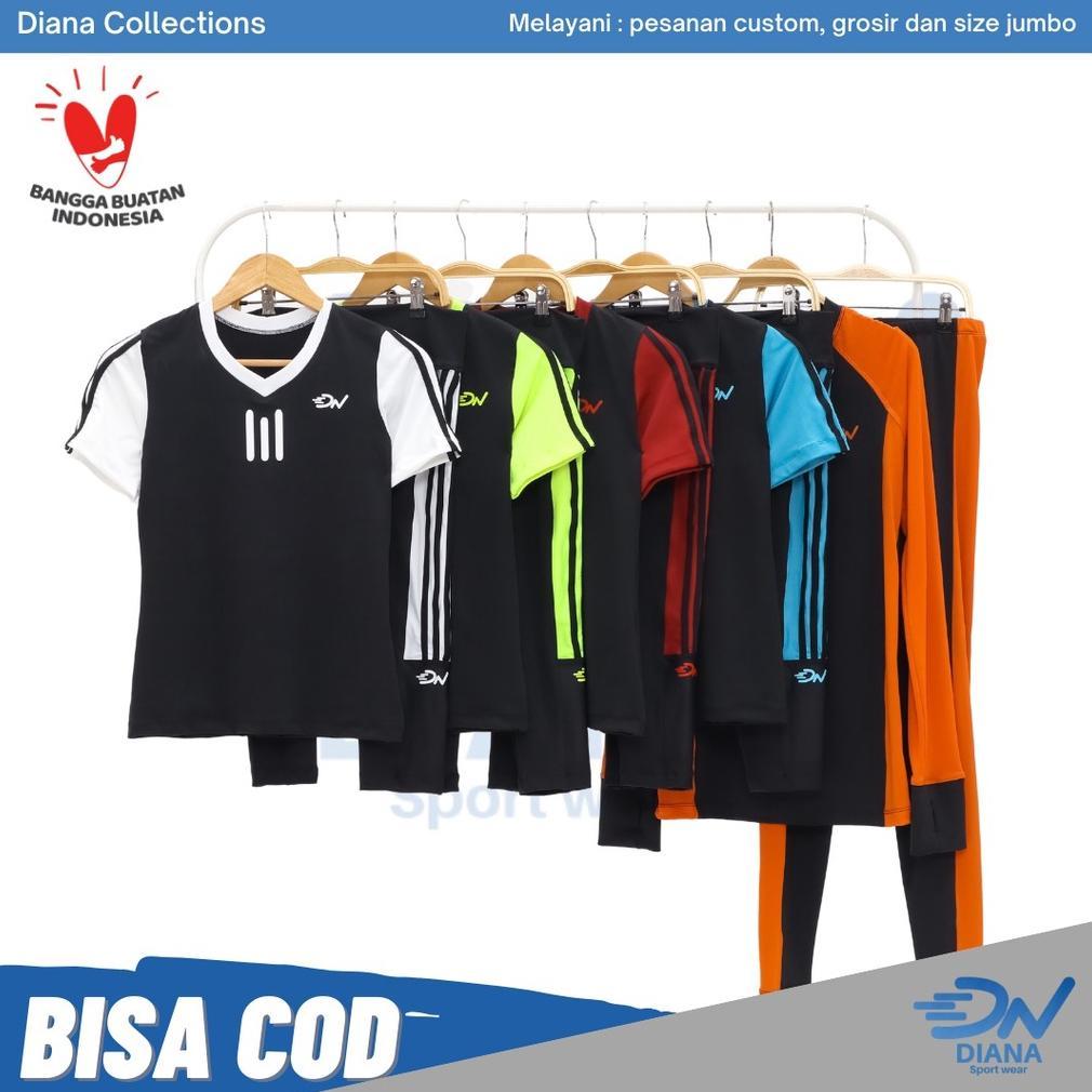 Cuci Gudang Setelan Pakaian Senam Aerobik Wanita Jumbo