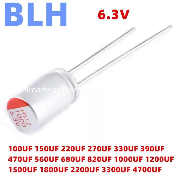 10PCS DIP Solid Electrolytic Capacitor 6.3V 100UF 150UF 220UF 270UF 330UF 390UF 470UF 560UF 680UF 82