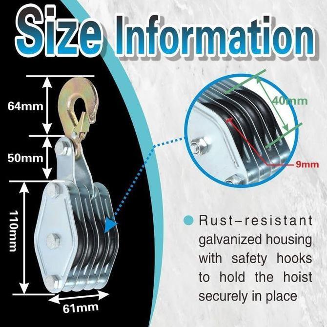 20m Alat Katrol Barang Manual Alat Derek Manual Katrol Kerekan Alat Derek Manual Katrol Manual