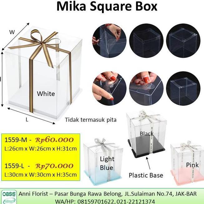 Mika Square Box 1559L Kotak Mika Box Mika Aksess Bunga
