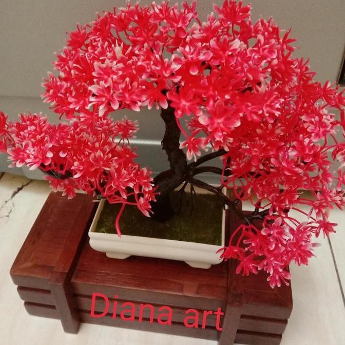 bonsai sakura merah/bonsai sakura hijau/bonsai artificial termurah