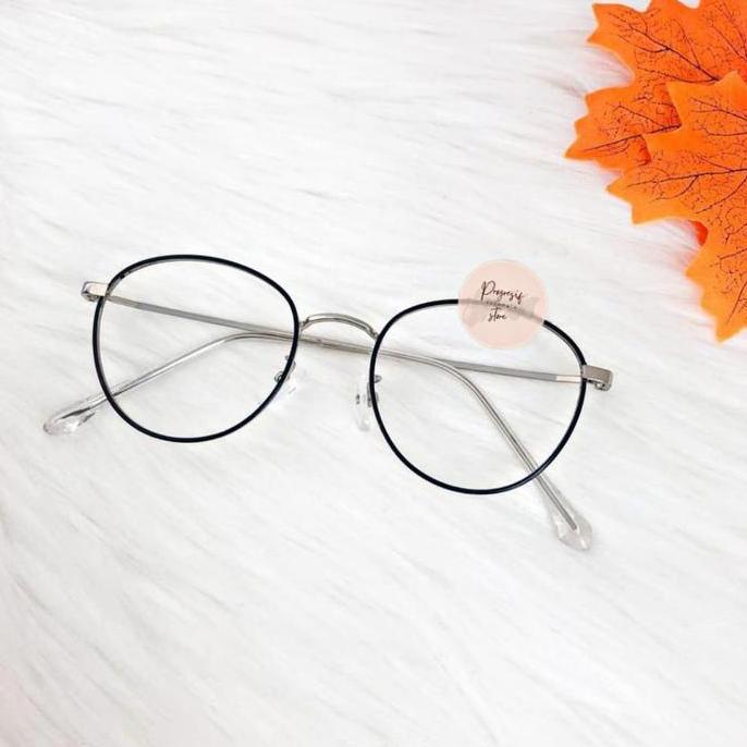 Papipapu- Kacamata Termurah Frame Kecil Bulat Besi Premium 2733