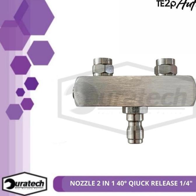 Te2p Auto Nozzle Tip 2in1 40 Ujung Semprotan Gun Penyemprot Nosel 2 Mata Quick Release Adaptor 1/4" 