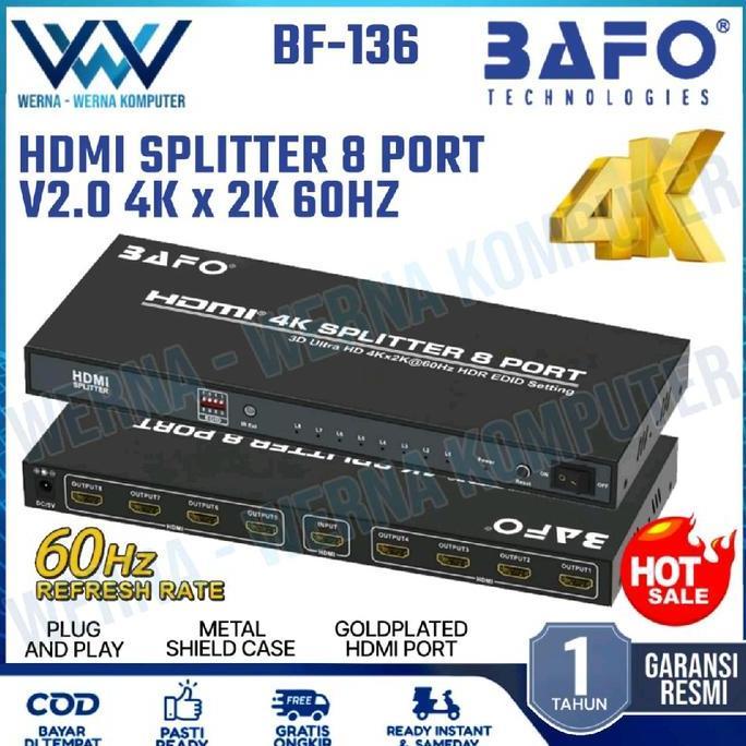 HARGA DISC - BAFO HDMI Splitter 8 Port 4K ORIGINAL