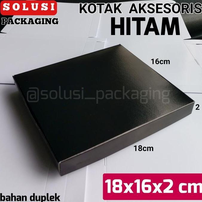KOTAK HITAM 18x16x2cm KARDUS POLOS KARTON BOX HAMPERS DUS KAOS BAJU
