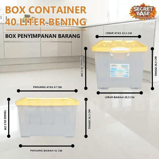 BOX CONTAINER 40 LITER + RODA - Kontainer Box Plastik / Container Box