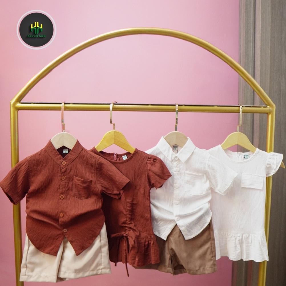 Best Deals Baju Anak Couple Kemeja & Dress Kelvin Kids|Dress Kemeja Anak Polos|Motif