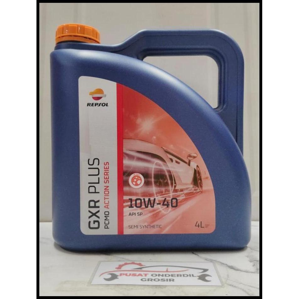 TERLARIS OLI MESIN MOBIL BENSIN REPSOL GXR PLUS PCMO 10W-40 SP 4 LITER GALON 