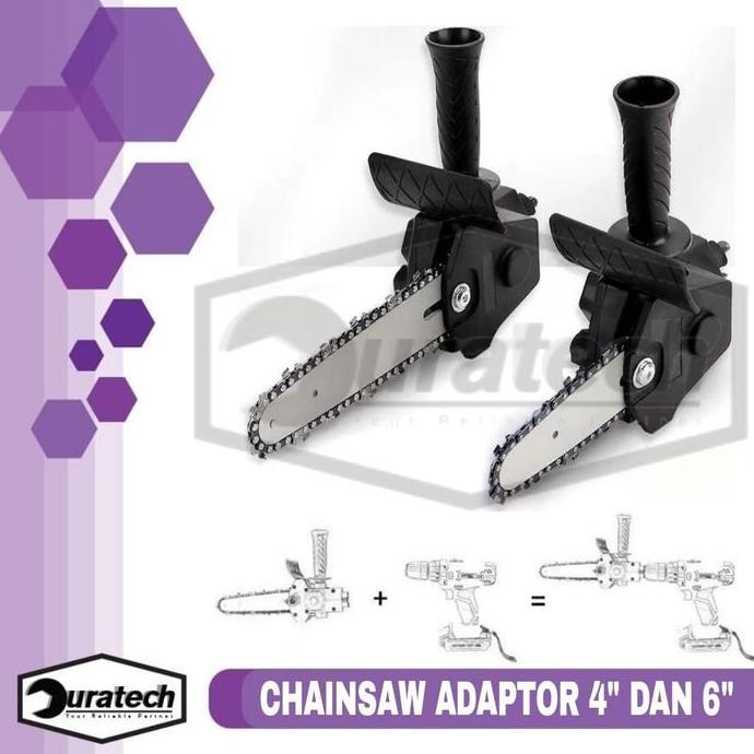 Cykat Chainsaw Adaptor Mesin Bor 4" 6" - Adapter Konverter Mesin Bor Menjadi Mesin Chain Saw 4 Inch 