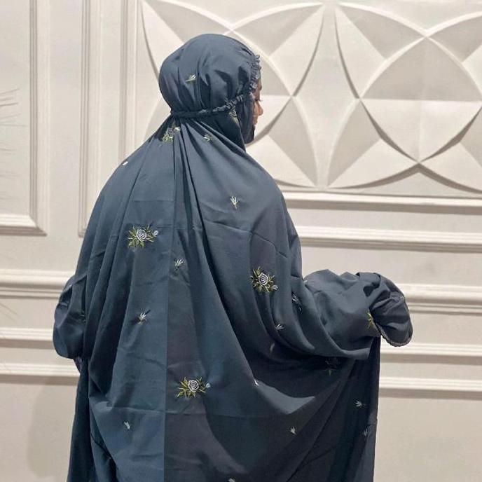 Mukena Terusan Dewasa Jumbo, Mukena Terusan Katun Micro Bordir ukuran Jumbo nyaman