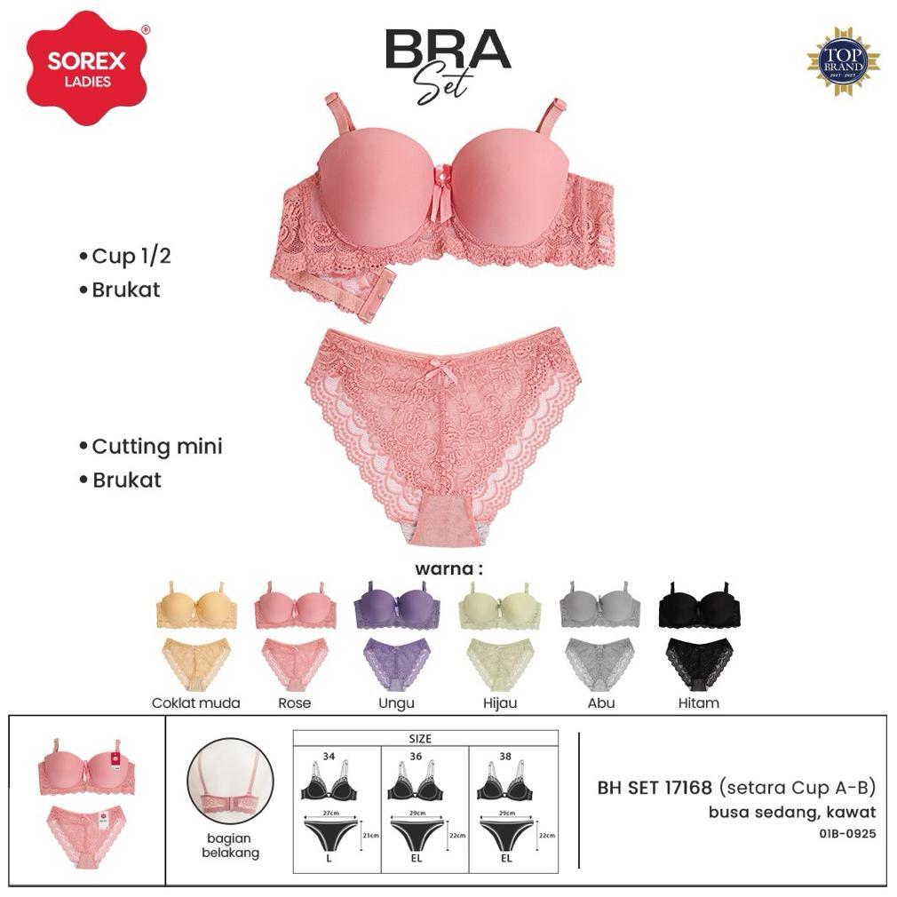 (New model) Bra set | Bh + Cd SOREX 17168 pakai kawat dan busa sedang