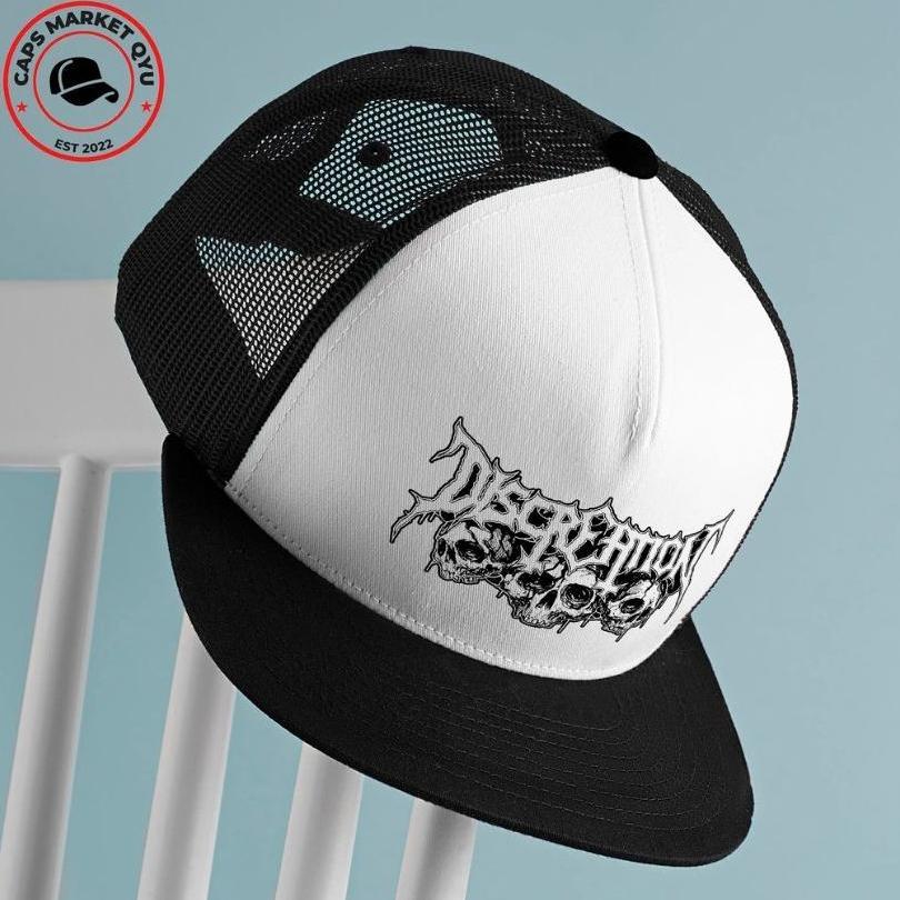 Limited Discreation Snapback Topi Band Metal Topi Jaring Pria Topi Distro Topi Metal Snapback Distro