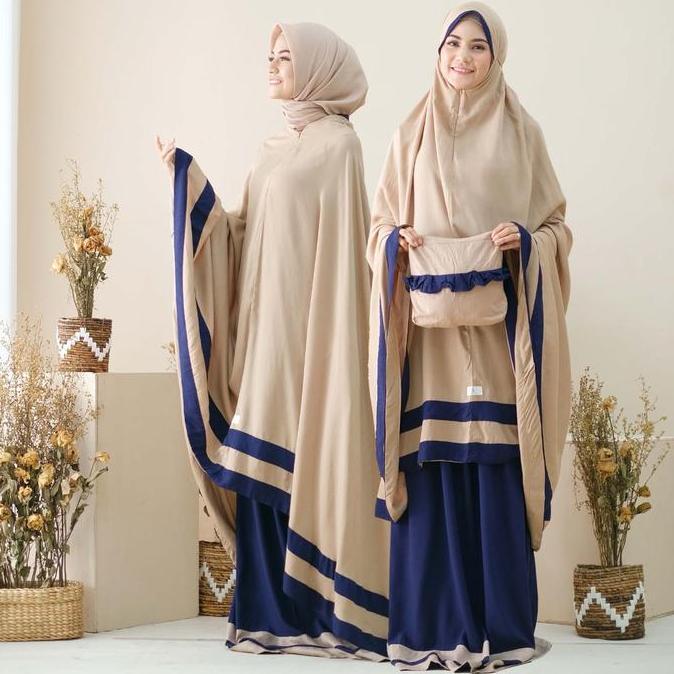 Mukena Baneska Kombinasi Mecca Navy-Khaky Allsize
