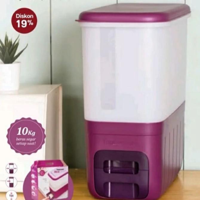 Tupperware  tempat beras 10kg Rice smart  dispenser tempat beras Original