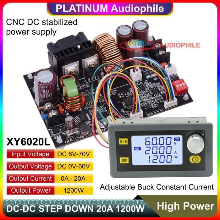 DC-DC Step Down 1200W 20A Digital Adjustable Boost Converter High Power Stepdown Modul XY6020L