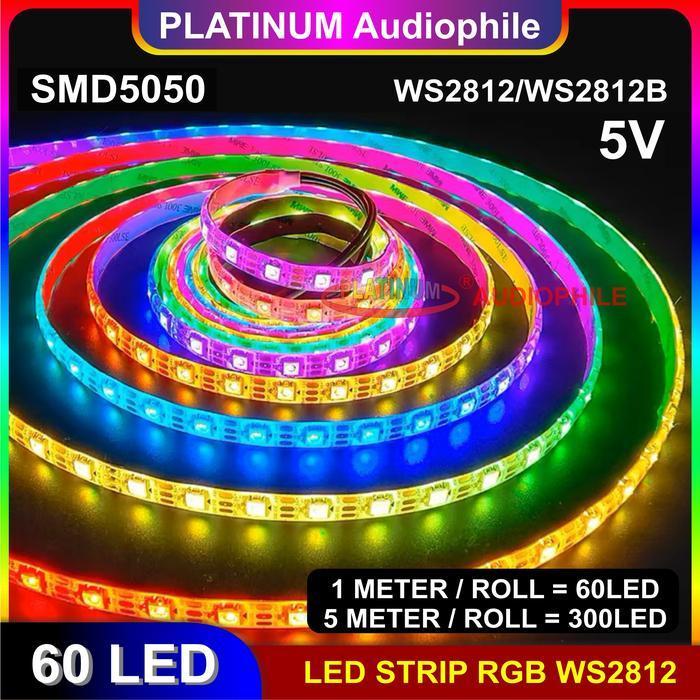 LAMPU RGB LED STRIP WS2812 60 LED / METER SMD 5050 5V