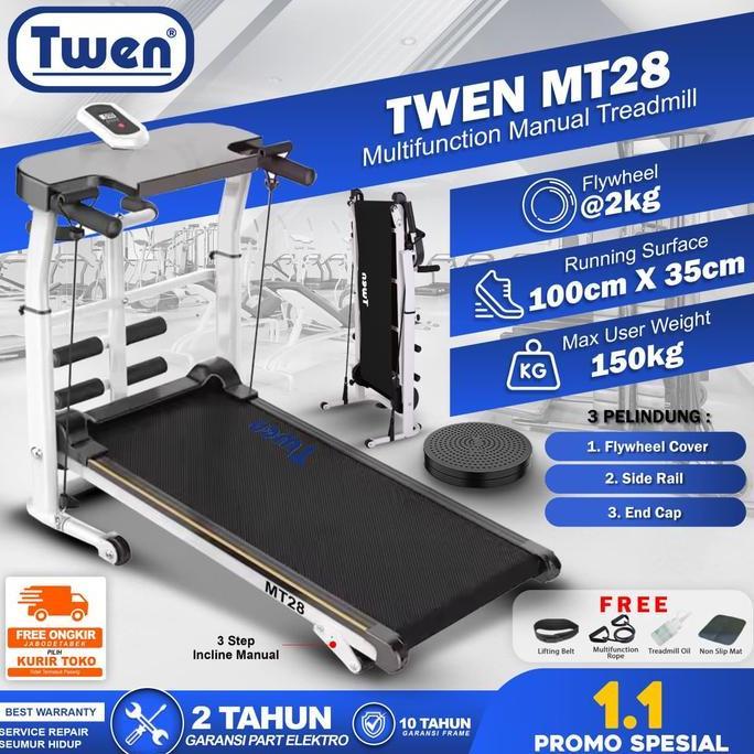 Twen MT21 MT28 MT31 MT38 Treadmill Manual Alat Fitness Multifungsi Twen Original