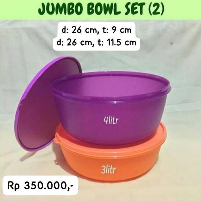 Tupperware jumbo bowl set (2pcs) baskom wadah saji Original