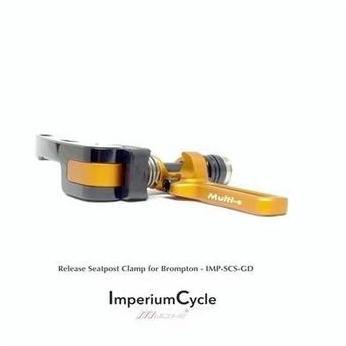 Imperium Cycle Seatpost Clamp Set Gold, Cocok untuk sepeda Brompton