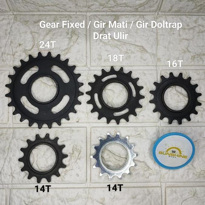 Gir Gear Cog Doltrap Torpedo Drat Ulir Sepeda FIXIE 12T 14T 16T 18T 20T 22T 24T Dan Pengunci Lock Fi