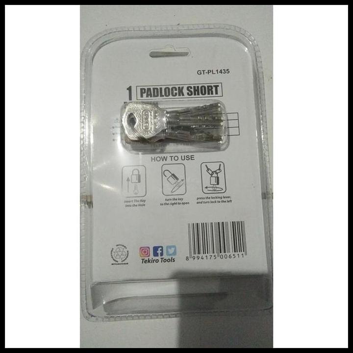 TERBARU GEMBOK TOKO RUMAH PENDEK PADLOCK SHORT 70 MM ORIGINAL TEKIRO GT-PL1435 