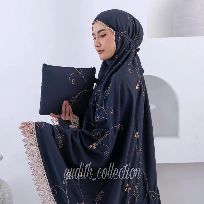 YUDITH - Mukena Dewasa Premium Bordir Elmira Free Tas Katun Lembut Mewah