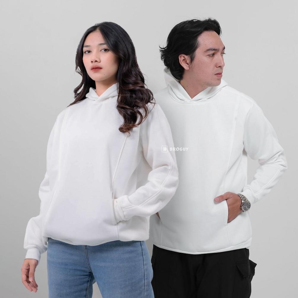 bestpromo broguy hoodie pria wanita unisex fleece - stone
