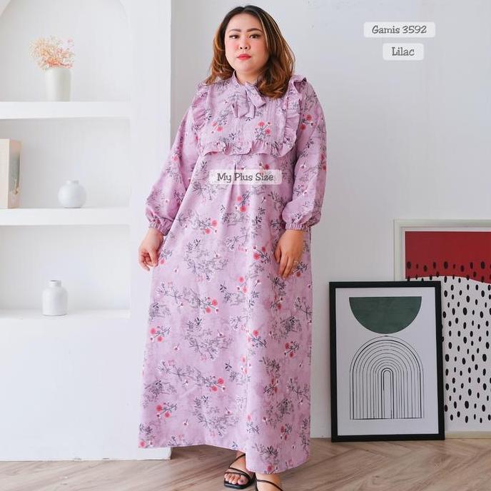 Gamis Bunga Wanita Jumbo 3592, Ld 130 & 145 cm