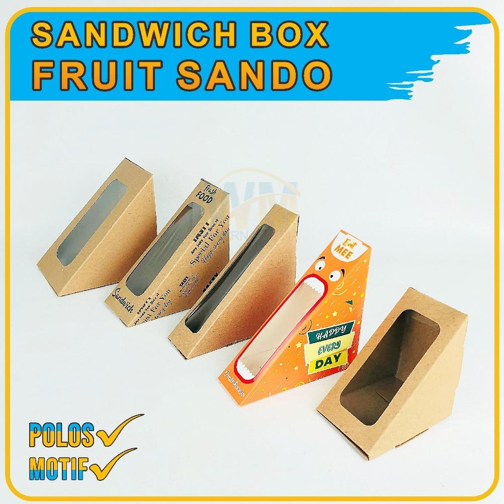 BIG PROMO Mika Sandwich Segitiga / Mika Sanwich Buah / Sandwich Box Fruit Sando / Kemasan Sandwich S