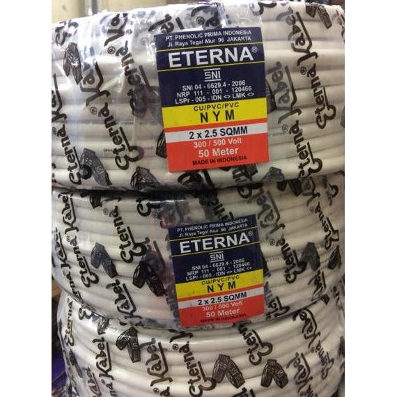 KABEL ETERNA NYM 2x2,5 / KABEL LISTRIK ETERNA NYM 2x2.5 |PER ROLL 50 M