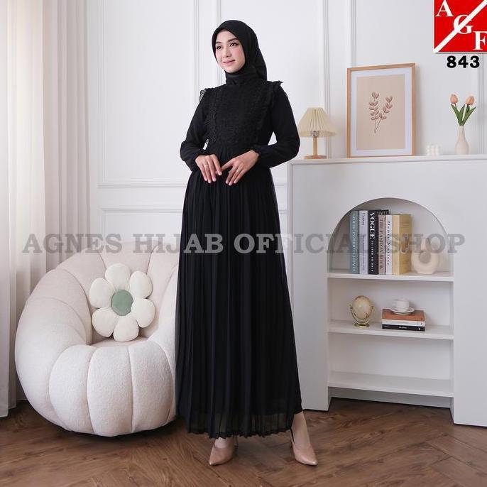 AGF - Gamis Putih Premium Terbaru Gaun Mewah Dress Pesta Kondangan untuk Lebaran Haji Umroh Baju Mus