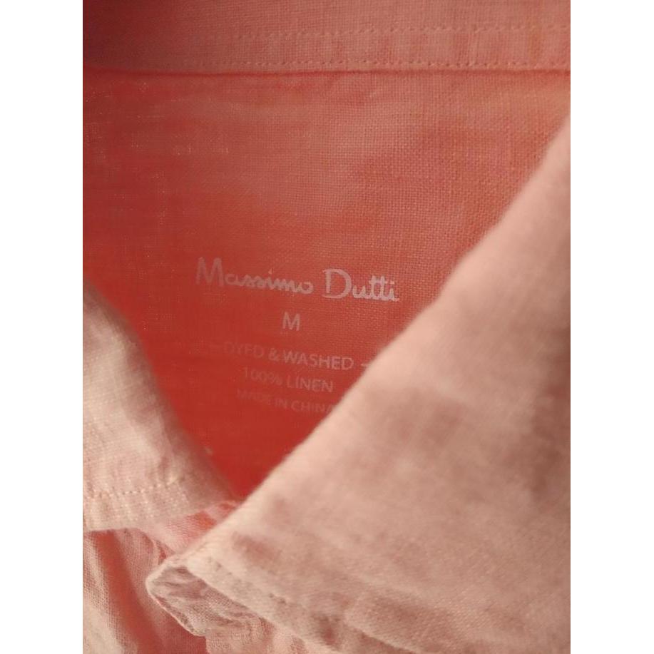 Ready 100% Original Massimo Dutti Men Pure Linen Buttoned Shirt in Tangerine - Kemeja Casual Pria - 