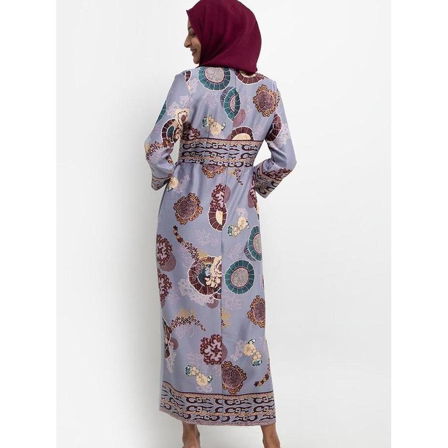 Arjuna Weda Gamis Batik Wanita Motif Azkiya - Bahan Semi Sutera | Resleting Belakang