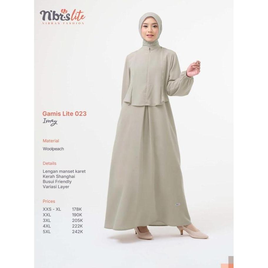 NIBRAS - LITE 023 - Gamis Simple - Gamis Polosan Elegan