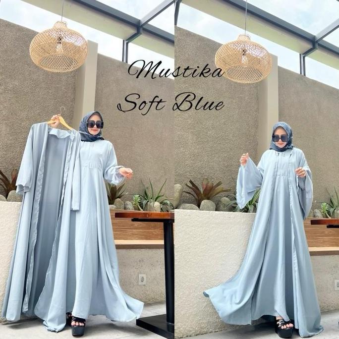 Set Outer Mustika Dress Wofen Primadona All Size Ori Arraffa Syari