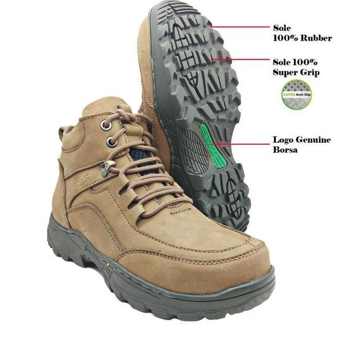 Sepatu Safety Boots Ujung Besi Pria Kulit Asli Cruiser ST Camel