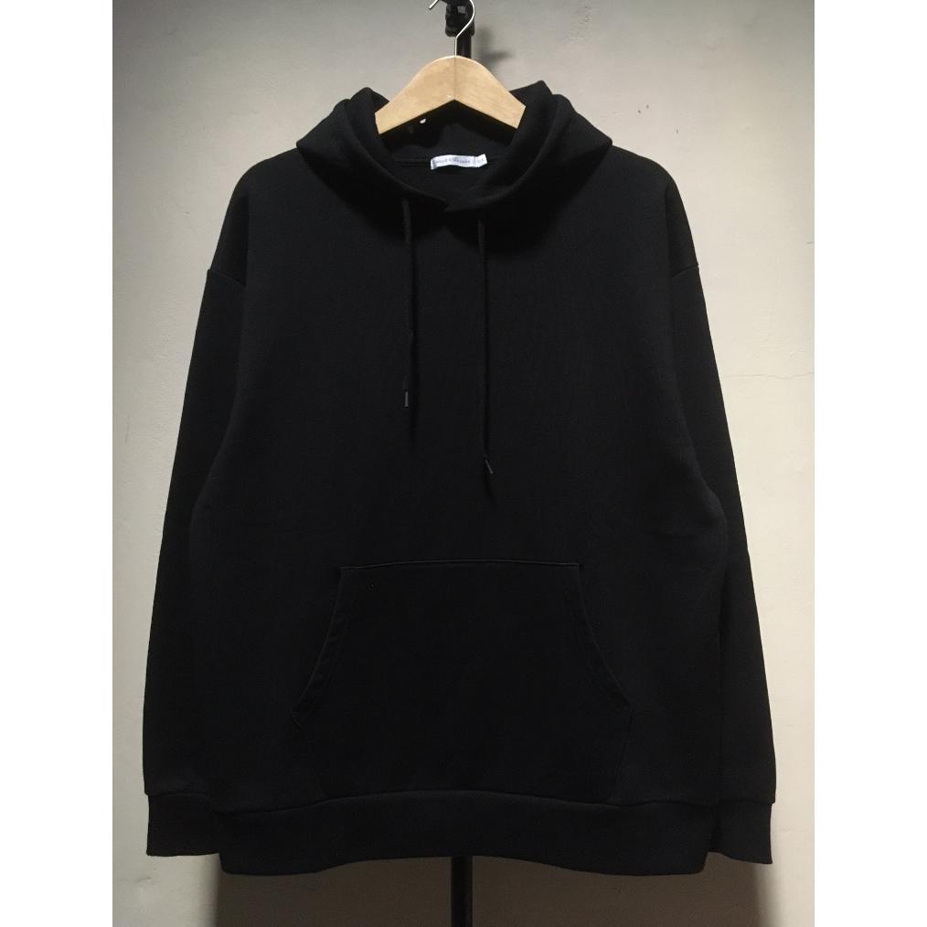 Pullover Hoodie Hitam Polos Basic Wego Standard
