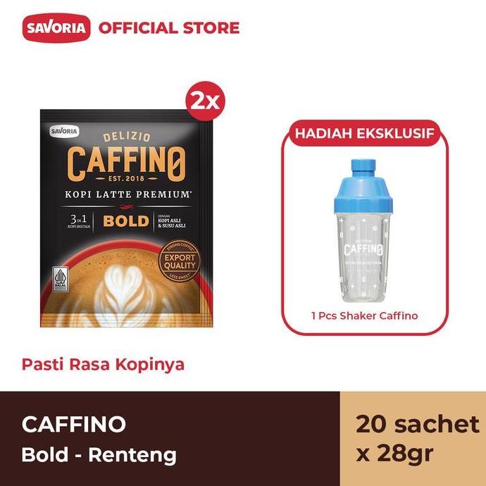 Fiksdone- Caffino Bold Renteng - 20 Sachet X 28G + Shaker Caffino