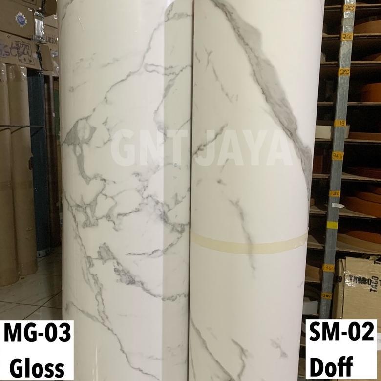 PVC SHEET MARMER PUTIH MG03 MG05 SE522 MG 03 05 SE 522 premium gloss doff dop kilap glossy white mar
