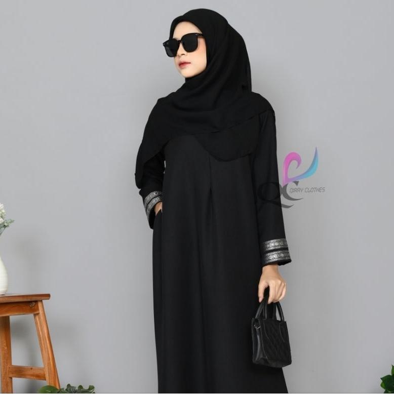 ABAYA MADINNA BORDIR INDIA hitam variasi arabian dress