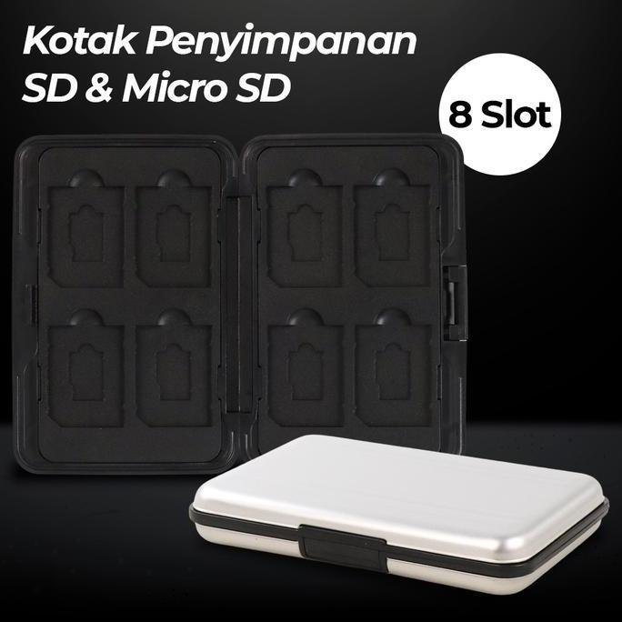 SD & Microsd Storage Box 8 Slot Aluminium