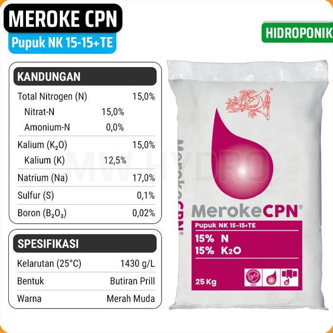 Meroke CPN, 25 Kg | Pupuk NK 15-15+TE, Potasium Nitrat KNO