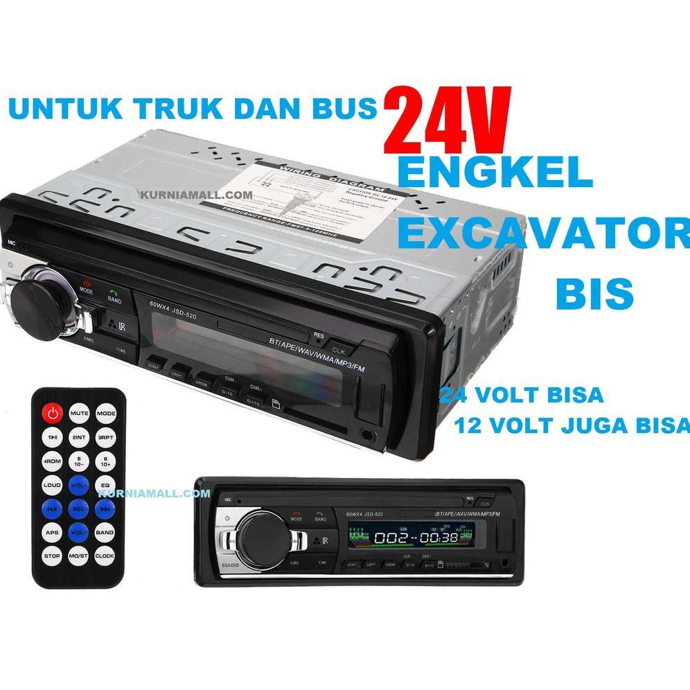 Tape Audio Mobil Truck Dan Bus Auto Voltage 12 Volt 24 Volt Single Din Bluetooth Usb Mp3 Fm Radio