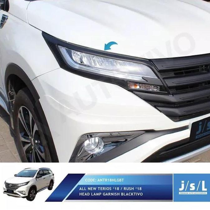 Promo Garnish Head Lamp Lampu Depan All New Rush 2018 2019 2020 Black JSL Diskon