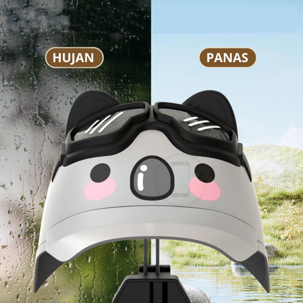 HEMAT Holder HP Motor Besi Plus Topi Helm Lucu Dudukan HP Spion Motor Anti Getar